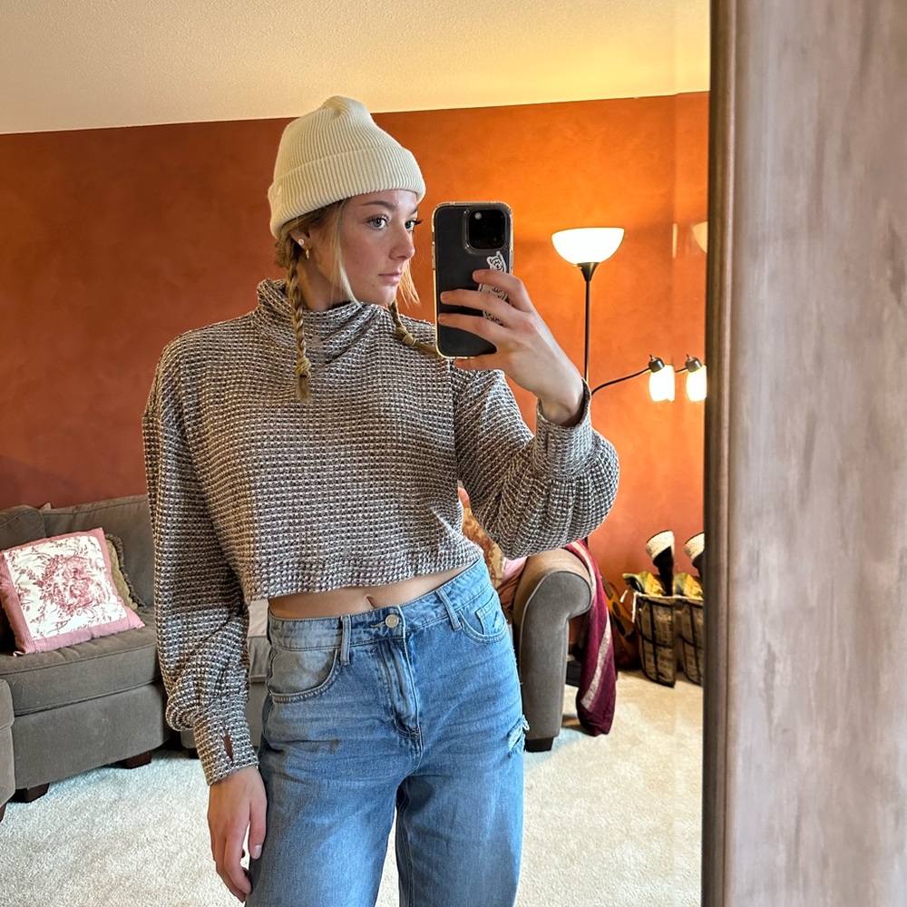 Free People cropped turtleneck sweater